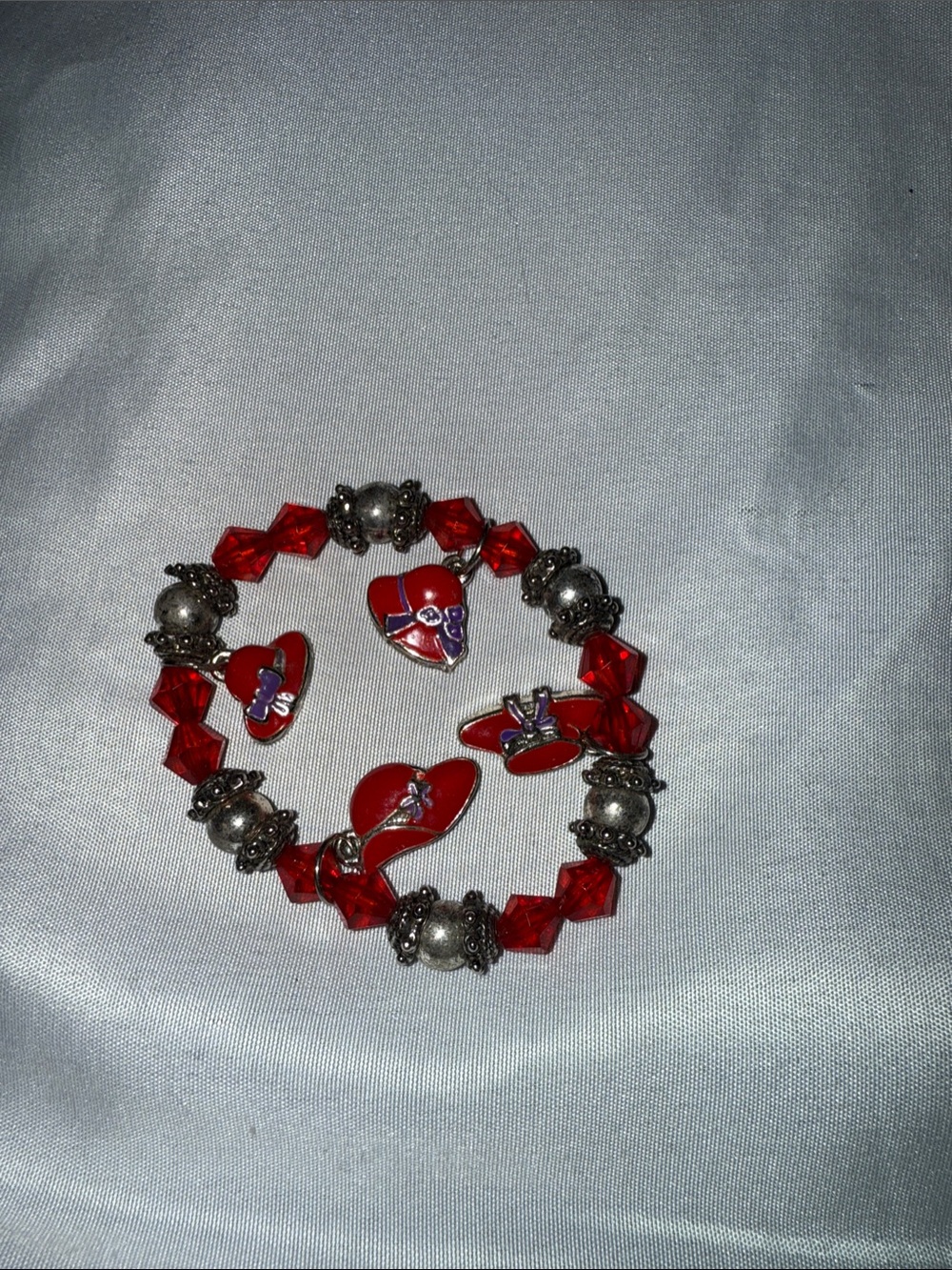 Red Hat Society Charm Bracelet - Women Jewelry